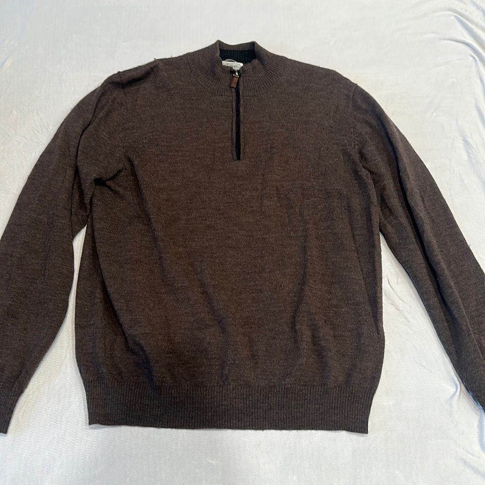 Barney’s New York Piattelli Merino Wool Quarter Zip — fits closer to a Small